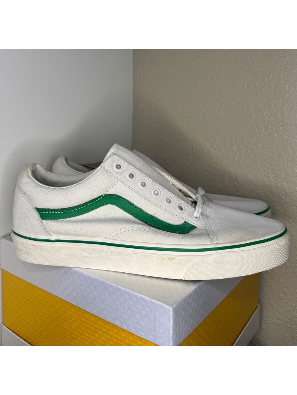 Vans Old Skool Green White Men’s 10 Brand New Deadstock No Box